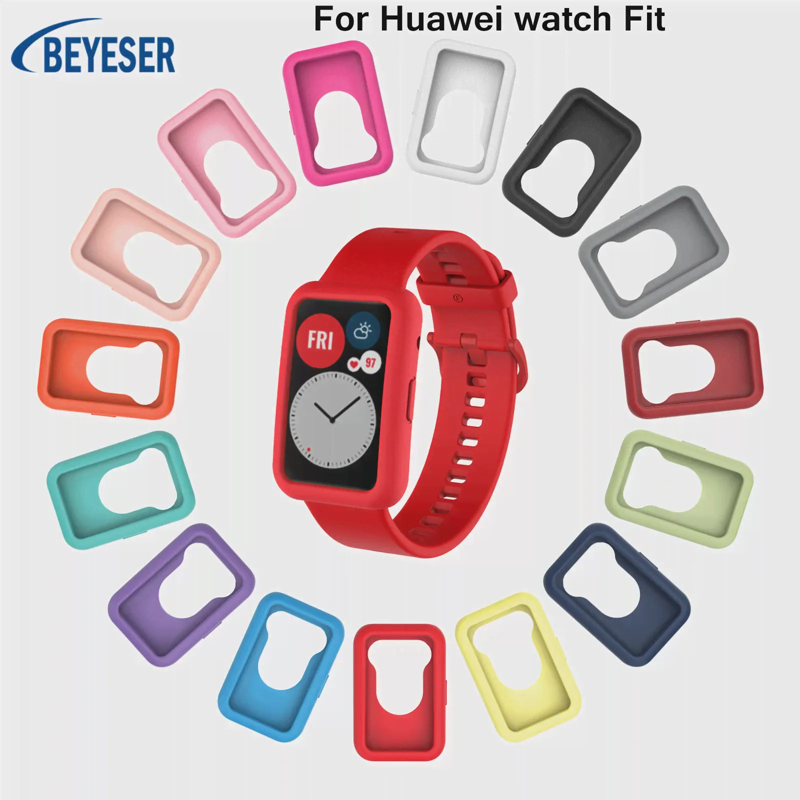 Мягкий силиконовый красочный защитный чехол для защиты корпуса Huawei Watch Fit smrat watch New