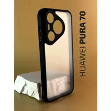 Чехол на Huawei Pura 70/ Чехол на Хуавей Пура 70 прозрачный с защитой камеры, противоударный, волна, черный бесцветный, черный, прозрачный