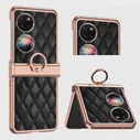 Для Huawei P50 карманный чехол Роскошная кожаная сумка черного цвета