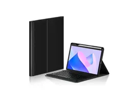 Клавиатура с чехлом «MyPads Tasti Keyboard» для Huawei MatePad 11 (DBR2-W09) 2023 съёмная беспроводная Bluetooth-клавиатура черная кожаная + гарантия + русские буквы